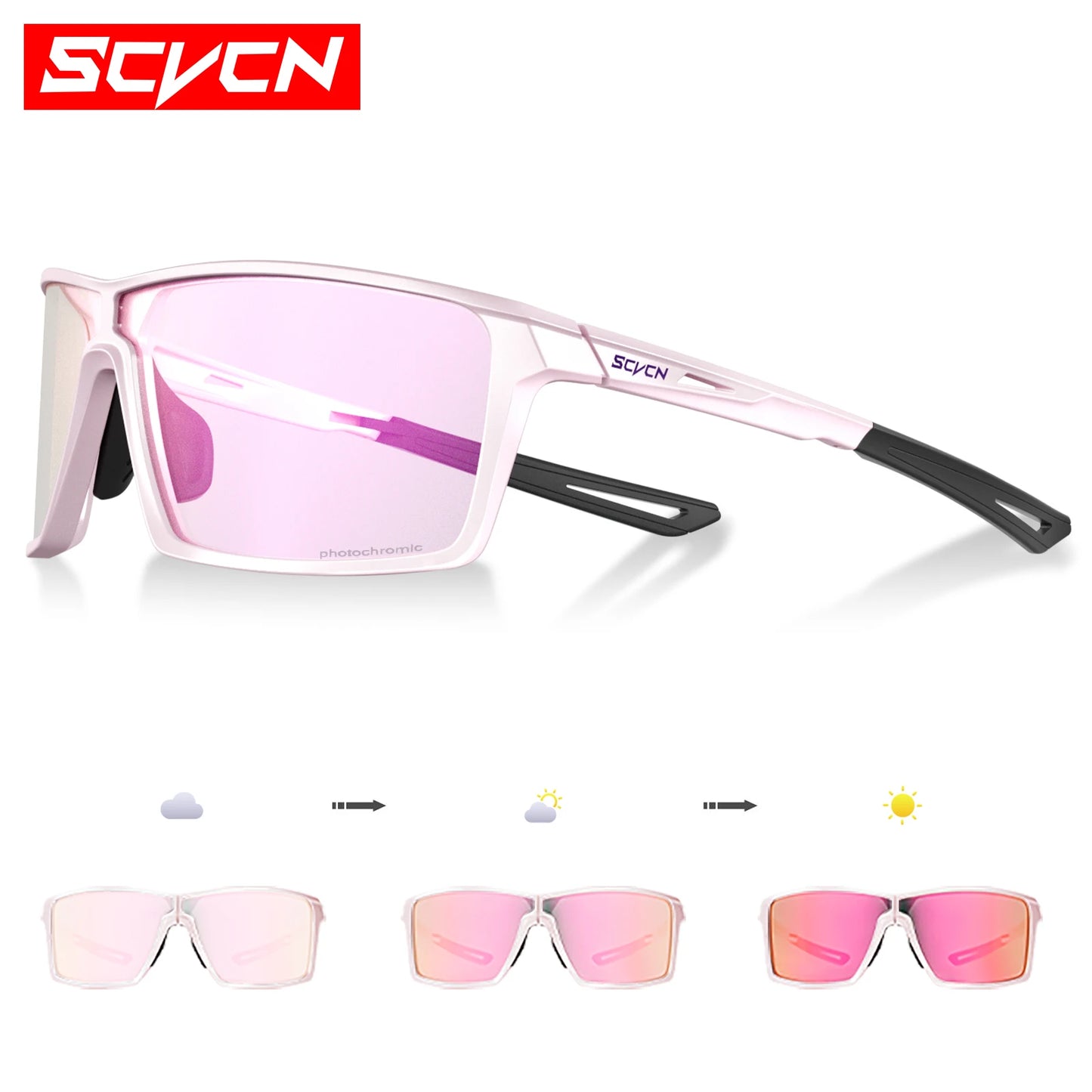 SCVCN Outdoor Photochromic Anti-fog Sunglasses Foldable Cycling Glasses UV400 Light Weight Bicycle Hiking Glasses Men Women New