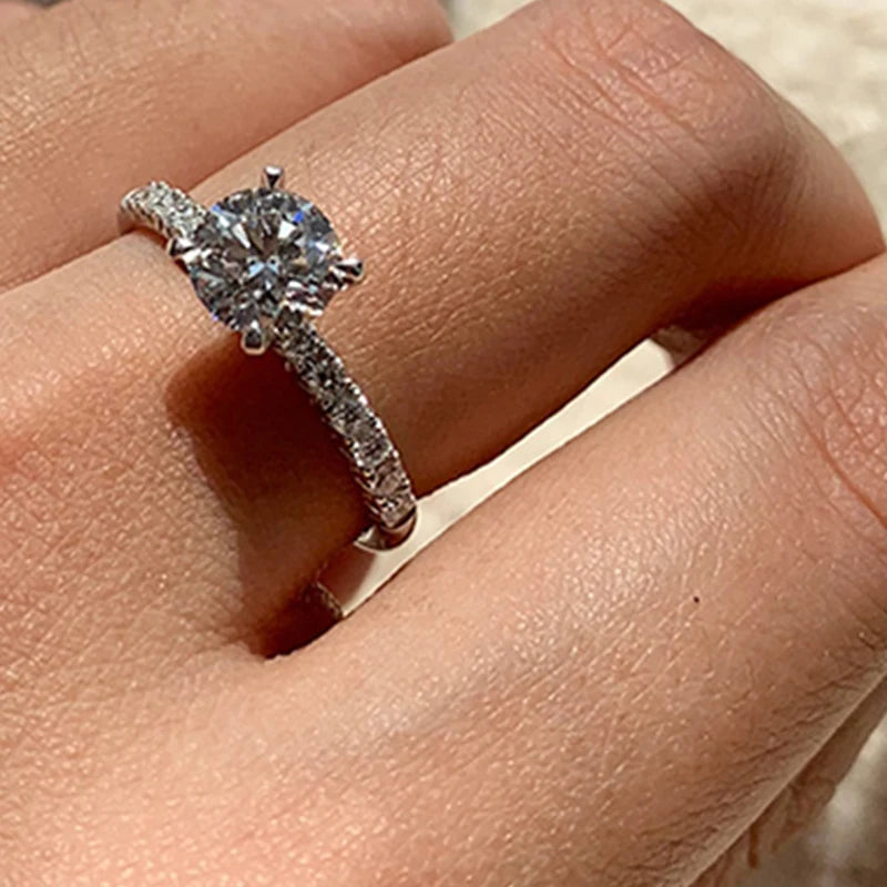 GRA Luxury 1-5ct Moissanite Diamond Rings for Women Big Solitaire Wedding Genuine Real 925 Sterling Silver Luxury Designer Jewel