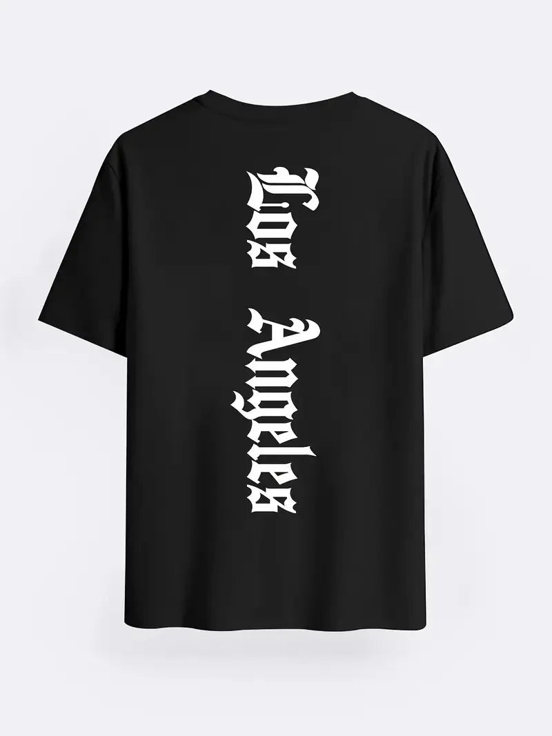 Men’s Summer 100% Cotton Casual T-Shirt Los Angeles Graphic Print | Loose Fit | Breathable Comfort