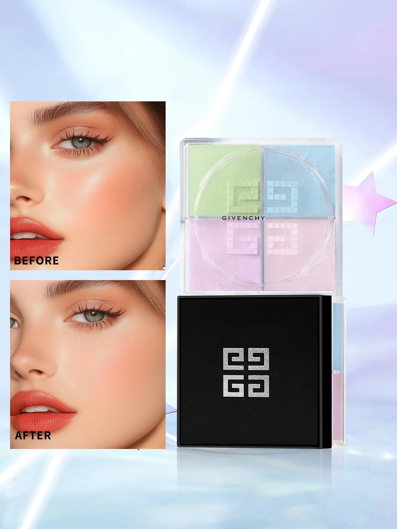 Givenchy Prisme Libre Mat-finish & Enhanced Radiance Loose Powder-4 in 1 Harmony #1 Mousseline Pastel 0.42 oz./4x3g