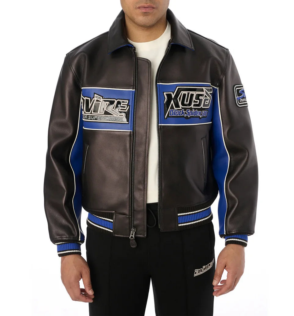 AVIREX fall new listing European lambskin jacket men's motorcycle ridingLeather jacket USA TOUR MOTORCYCLE JACKET coat tops