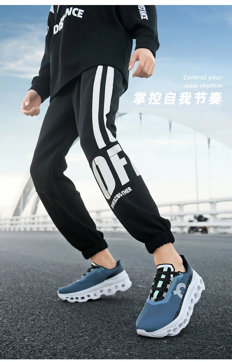 Men Sports Running Shoes Marathon Air Cushion Breathable Lightweight Mens Outdoor Hiking Athletic Nonskid Sneakers Jogging Tenis