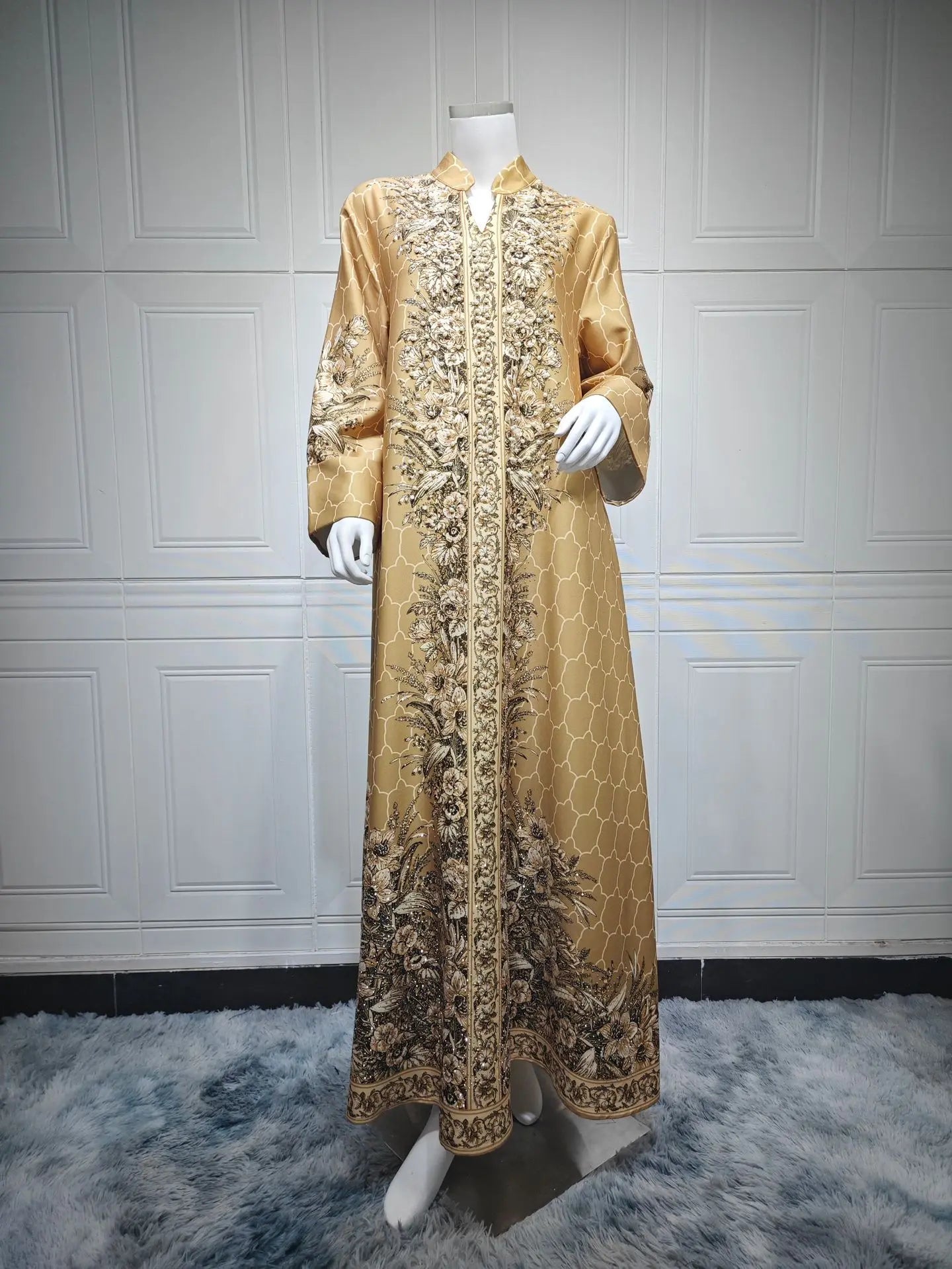 Muslim Dress Women Abaya for Eid Diamond Party Dresses Arab Long Robe Print Abayas Dubai Morocco Kaftan Islam Jalabiya Vestidos