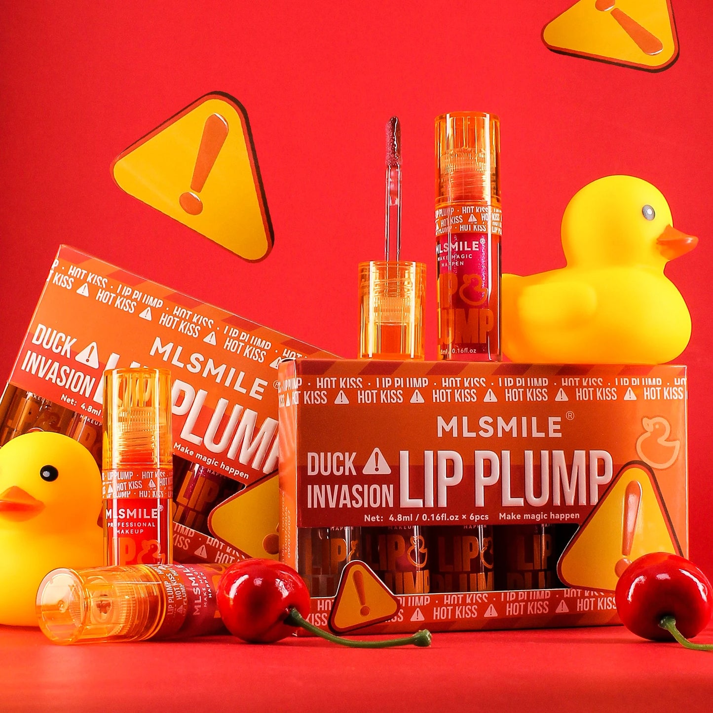 MLSMILE 6pcs/SET Lip Plump Lip Gloss Pearl Mirror Long-lasting Moisturizing Lip Balm Liquid Mouth Red Lip Glaze Lip Gloss