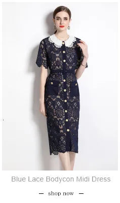 Sheath Bodycon Flower Embroidery Lace Prom Dress – Women's Summer/Fall Short Sleeve Midi Evening Dress