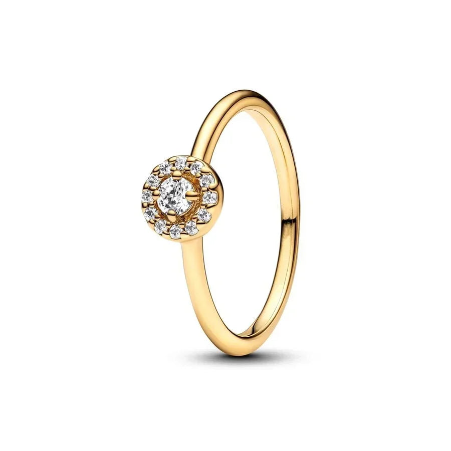 Original 925 Sterling Silver Rings For Women Flower Crown Love Heart Sun Moon Engagement Wedding Pink Bow Ring Luxury Jewelry