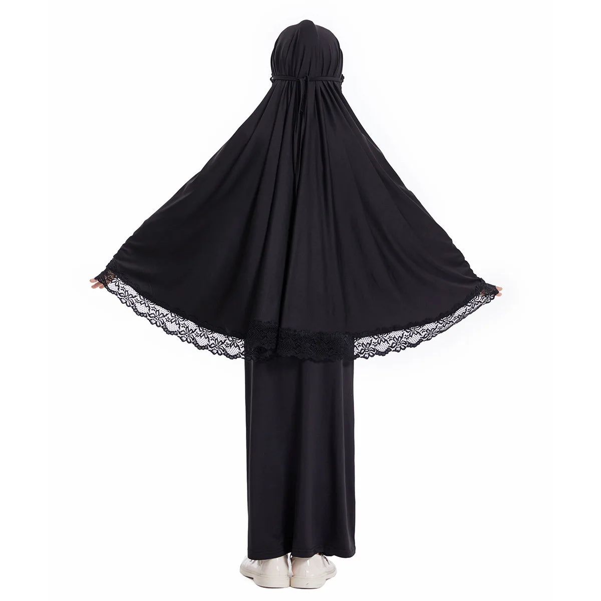Dubai Abaya Children Robe Middle East Islamic Girls Headscarf Kaftan Arab Ramadan Eid Muslim Kids Prayer Hijab Skirts Set Modest