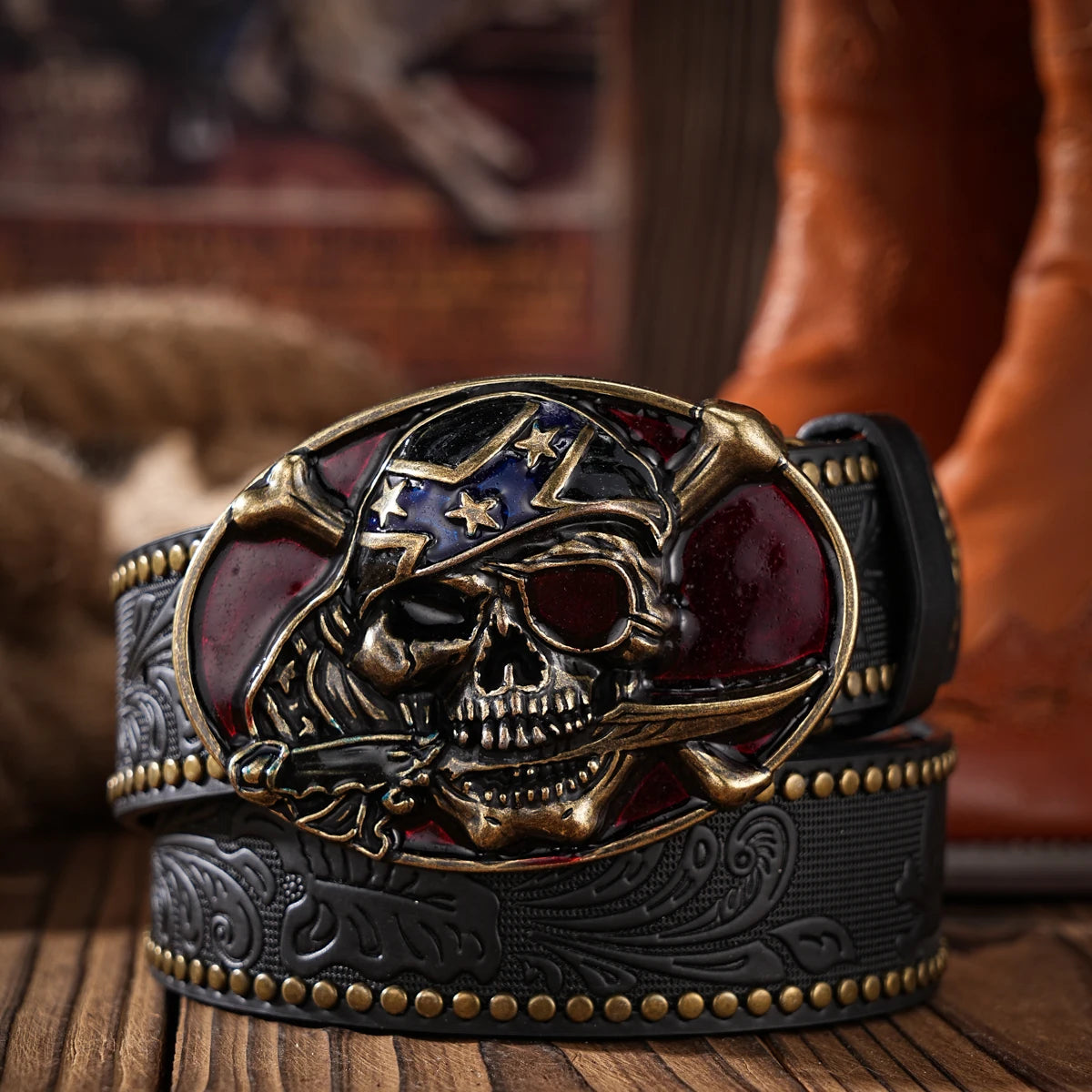 A Western-style PU material belt for both men and women, a casual, retro and classic personalized belt