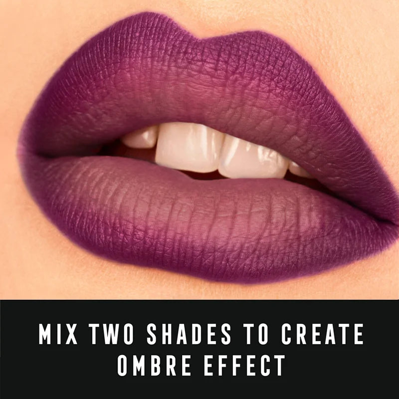 2 In 1 Lip Liner & Lipstick,Tapered Sharp End Long-Lasting Waterproof Lipliner,Matte Brown Velvet Lip Lip Combo Pencil Cosmetics