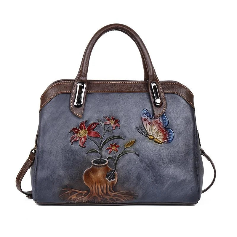 MOTAORA Vintage Women Shoulder Bags Genuine Leather Retro Ladies Handbags For Female Handmade Embossed Women's Bag 2025 Trend