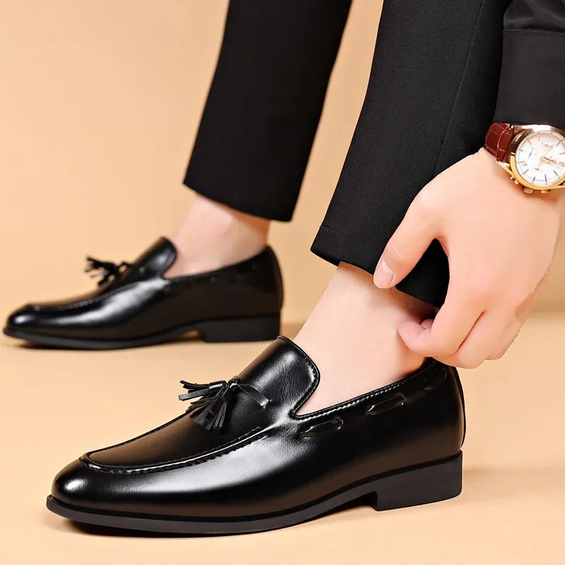 Men Slip-On PU Leather Formal Dress Shoes – Business & Wedding Oxfords (Sizes EU 35–50)