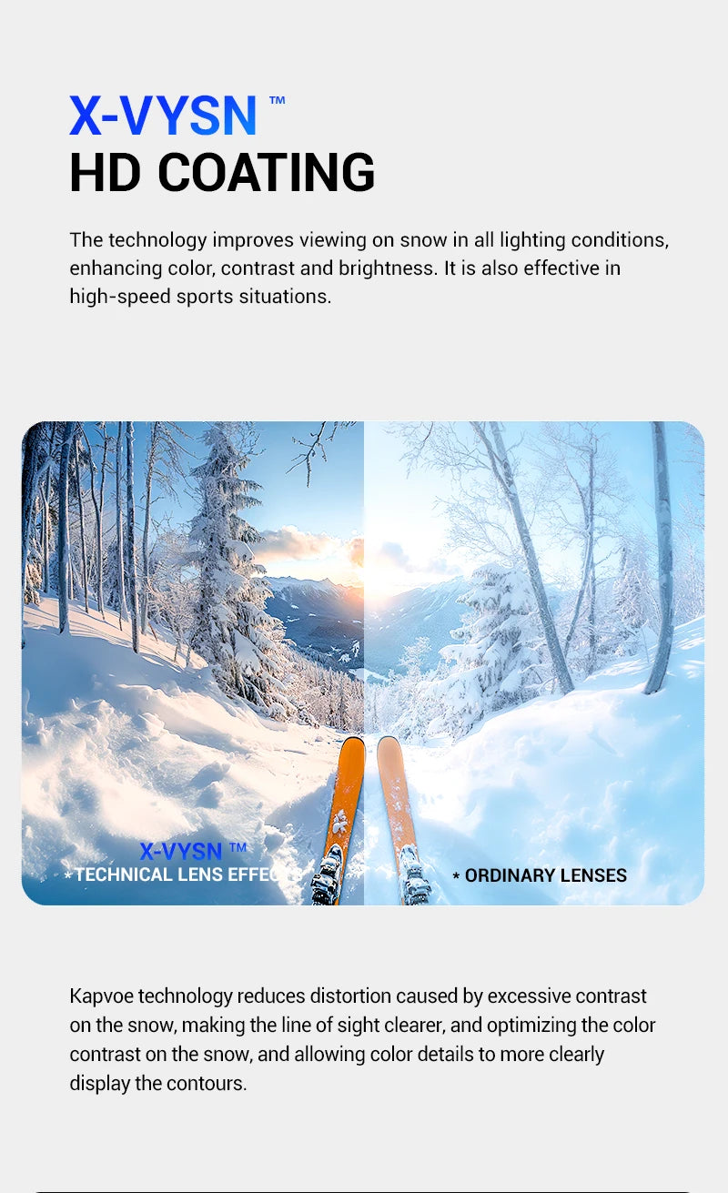 KAPVOE Men Women Double Layers Anti-Fog Ski Goggles Snowmobile Eyewear Outdoor Sport Snow Snowboard Glasses Magnetic Lenses New