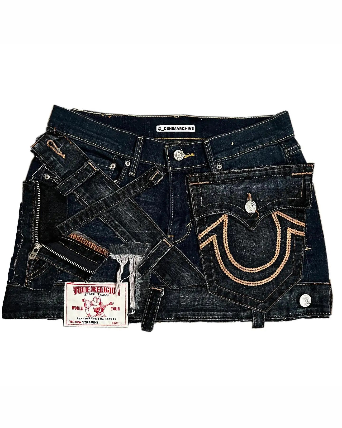 Gothic High Waisted Retro Y2k Skirt Letter Embroidery Patchwork Zipper Denim Pleated Mini Skirt Harajuku Womens Short Skirts