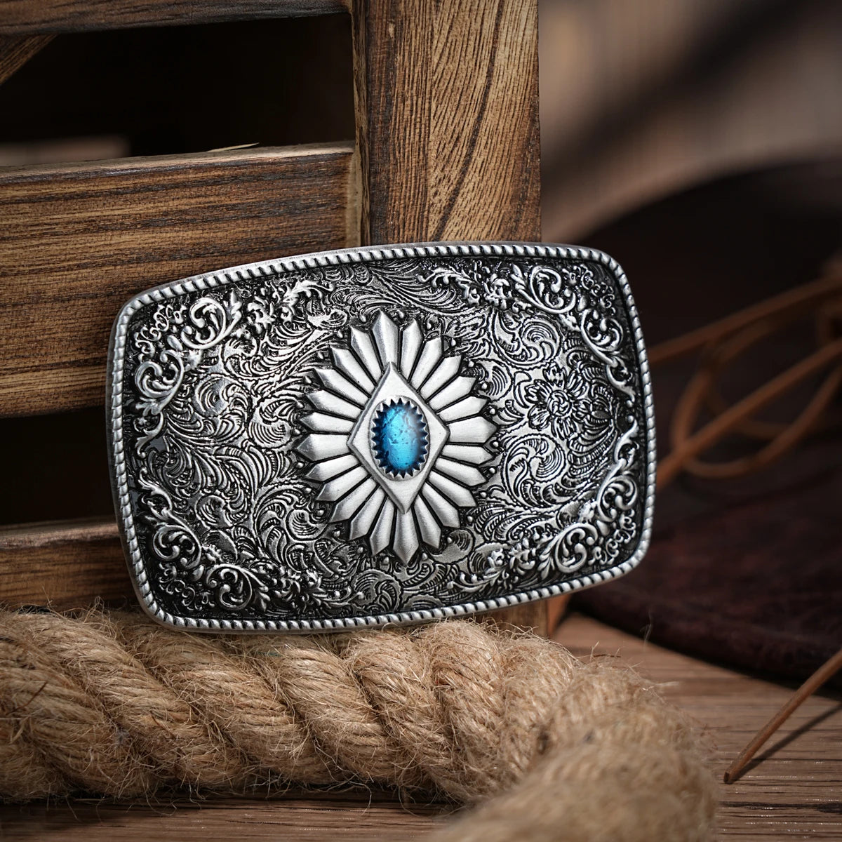 Western Belt Buckle Initial Vintage-Cowboy Rodeo Silver Large Belt Buckle for Men Women