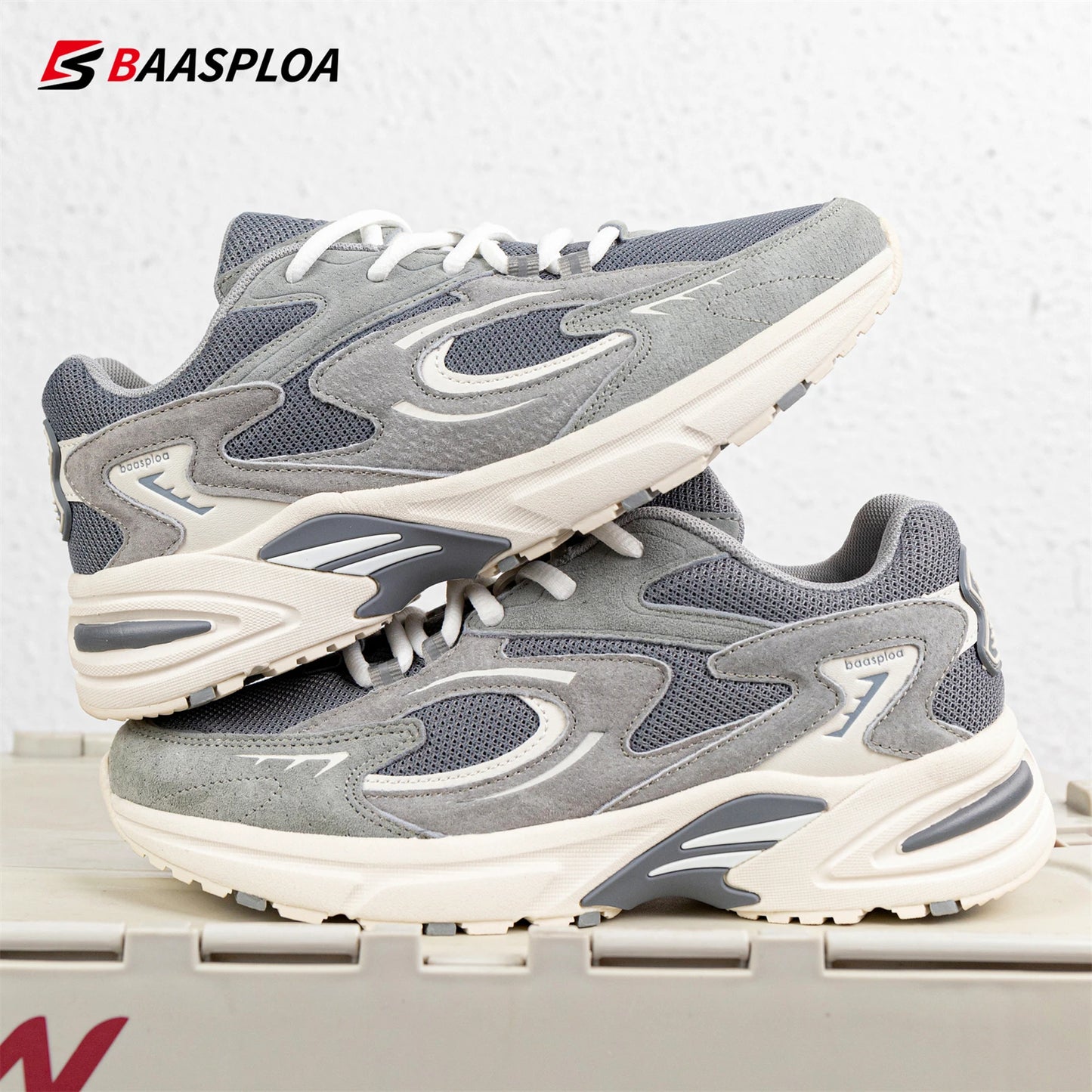 Baaslpoa New Men's Running Shoes Casual Mesh Fabric Breathable Non-Slip Walking Shoes Male Outdoor Basketball Sports Shoes