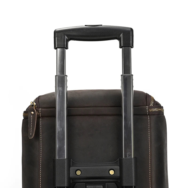 Crazy Horse Leather Folding Suit Bag Man Business Travel Bag With Shoe Pocket Clothes Cover Luggage Duffel Bag Man Bag For Suits