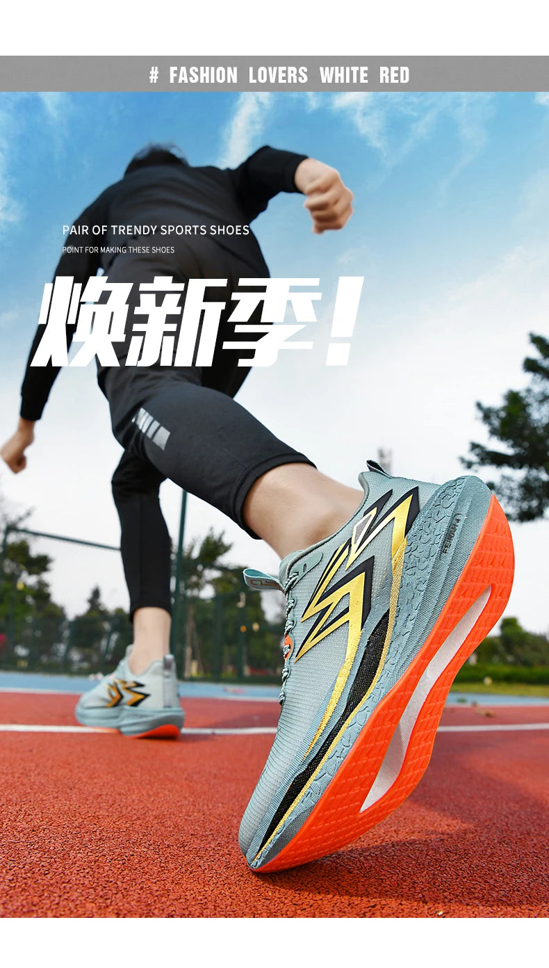 Carbon Plate Marathon Men Sports Running Shoes Air Cushion Lightweight Women Athletic Gym Sneakers Hiking Jogging Footwear