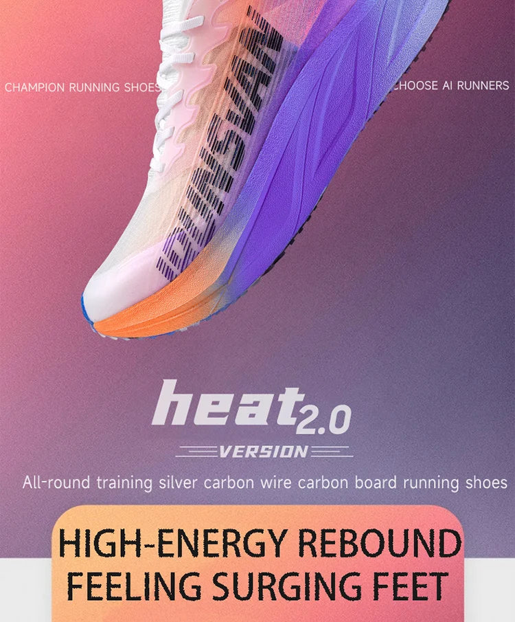 IRUNSVAN HEAT 2.0 Carbon Plate Sneakers Marathon Racing Professional Running Shoes Men Athletic Training Sport Shoes