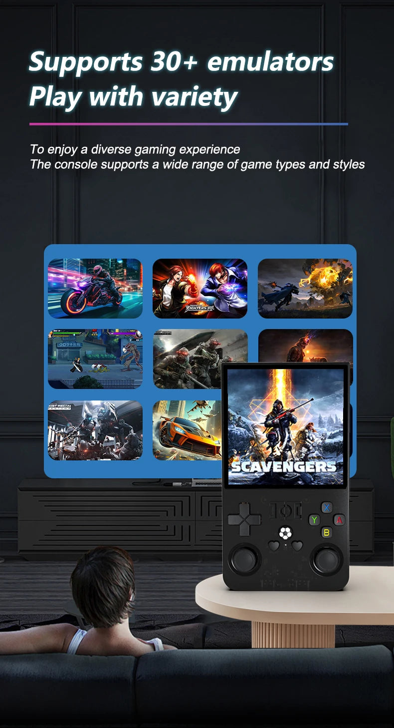 R36 Max Retro Video Game Console Consola Portable Handheld Game Player Android Linux System 4.0 Inch IPS Screen 64GB 128GB Wifi