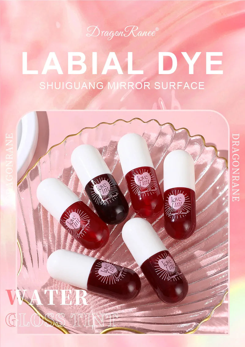 Dragonranee Lip Dye Liquid Lip Glaze Cute Waterproof Non-Stick Liquid Lipstick 6 Colors Available