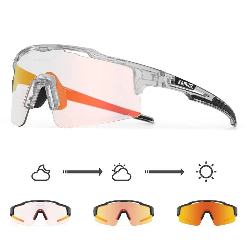 KAPVOE Photochromic Cycling Glasses Outdoor Sports Sunglasses for Man Bicycle Eyewear MTB Cycling Women Road Bike UV400 Goggles