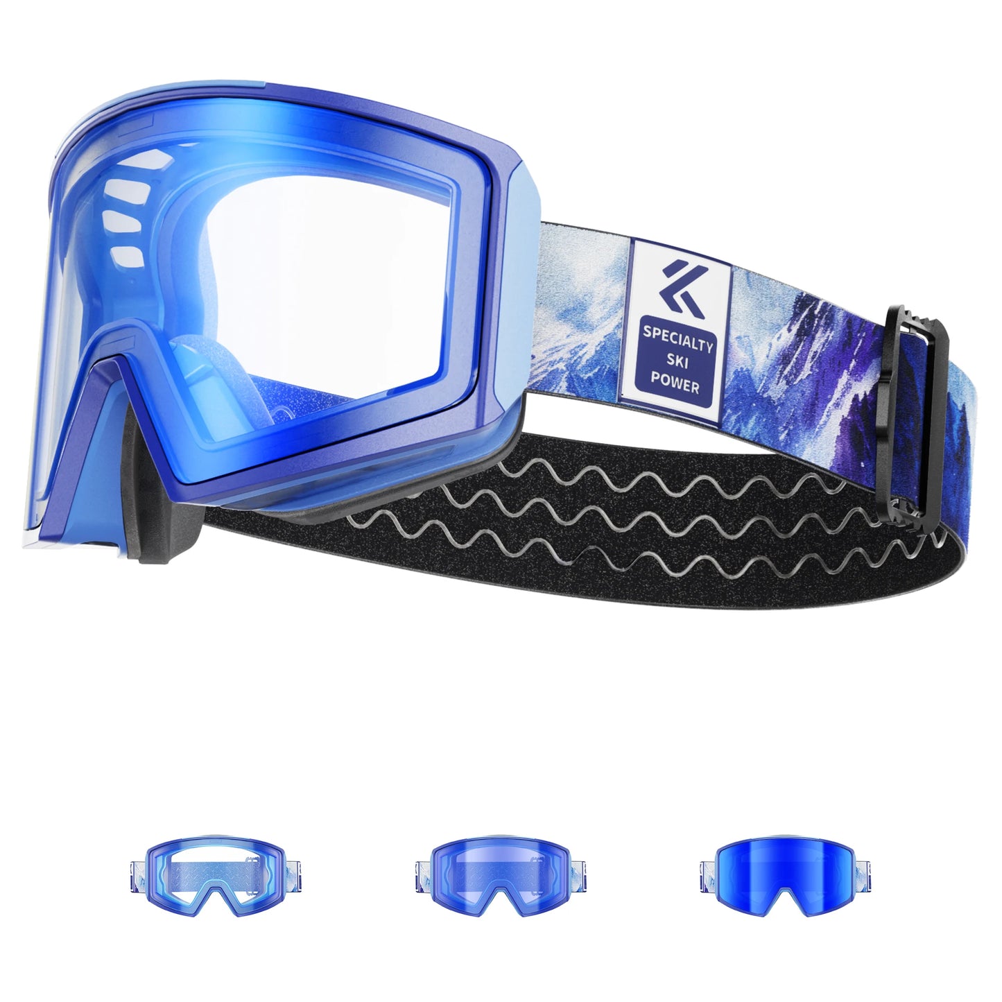 KAPVOE New Ski Snowboard Mask Goggle Men Women UV400 Protection Snow Glasses Magnetic Attraction Anti-Fog Skiing Goggles Adult
