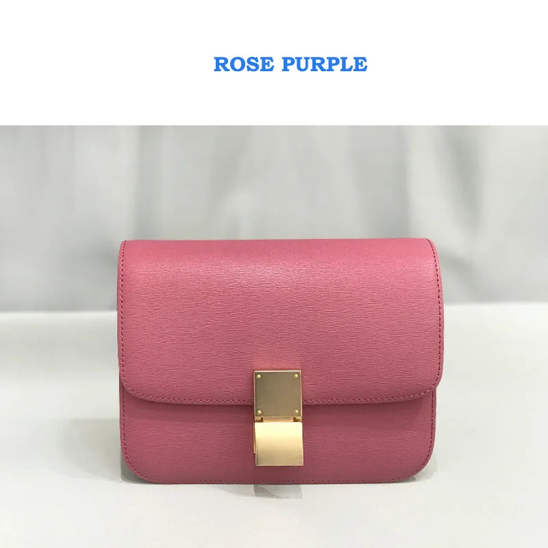 Women Shoulder Bag Female Split Leather Ins Vintage Messenger Lady Small Square Palm Texture Printing Box Flap Underarm Bag 2022