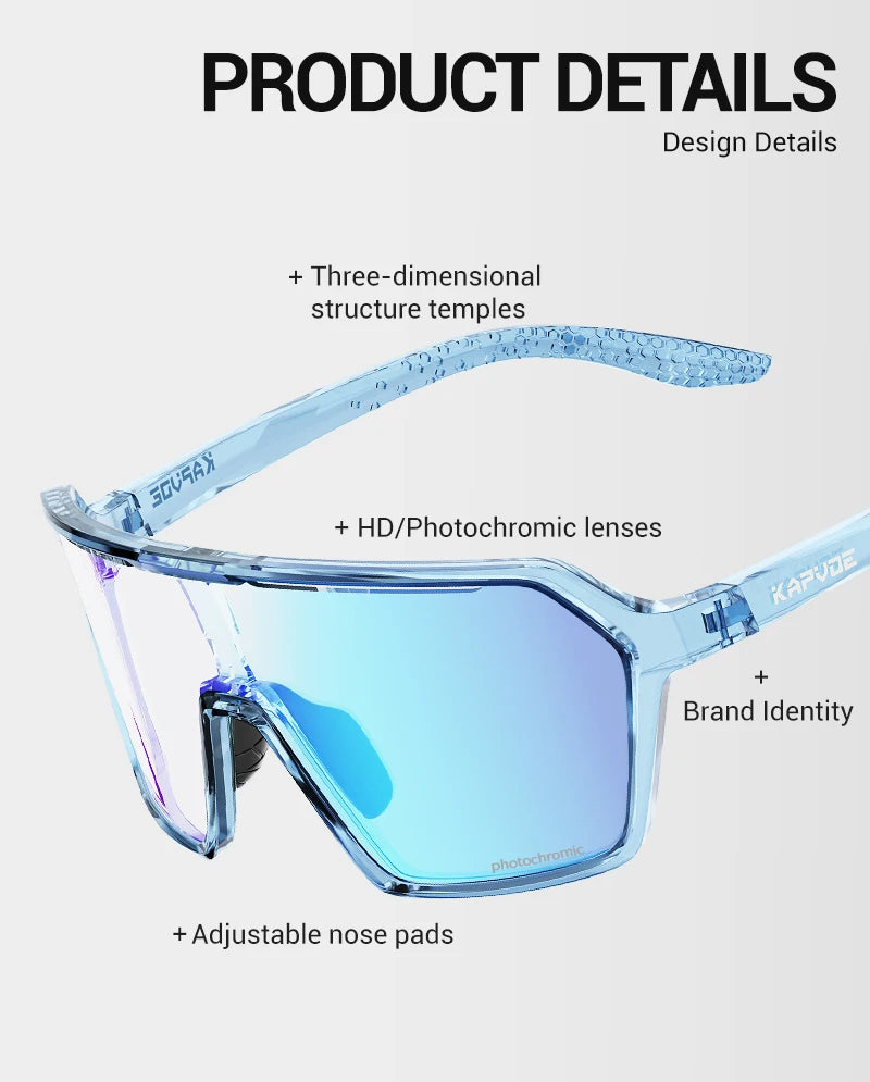 Kapvoe Photochromic Cycling Glasses Baseball Sunglasses UV400 MTB Mountain Bike Transition Bicycle for Women Sports Eyewear