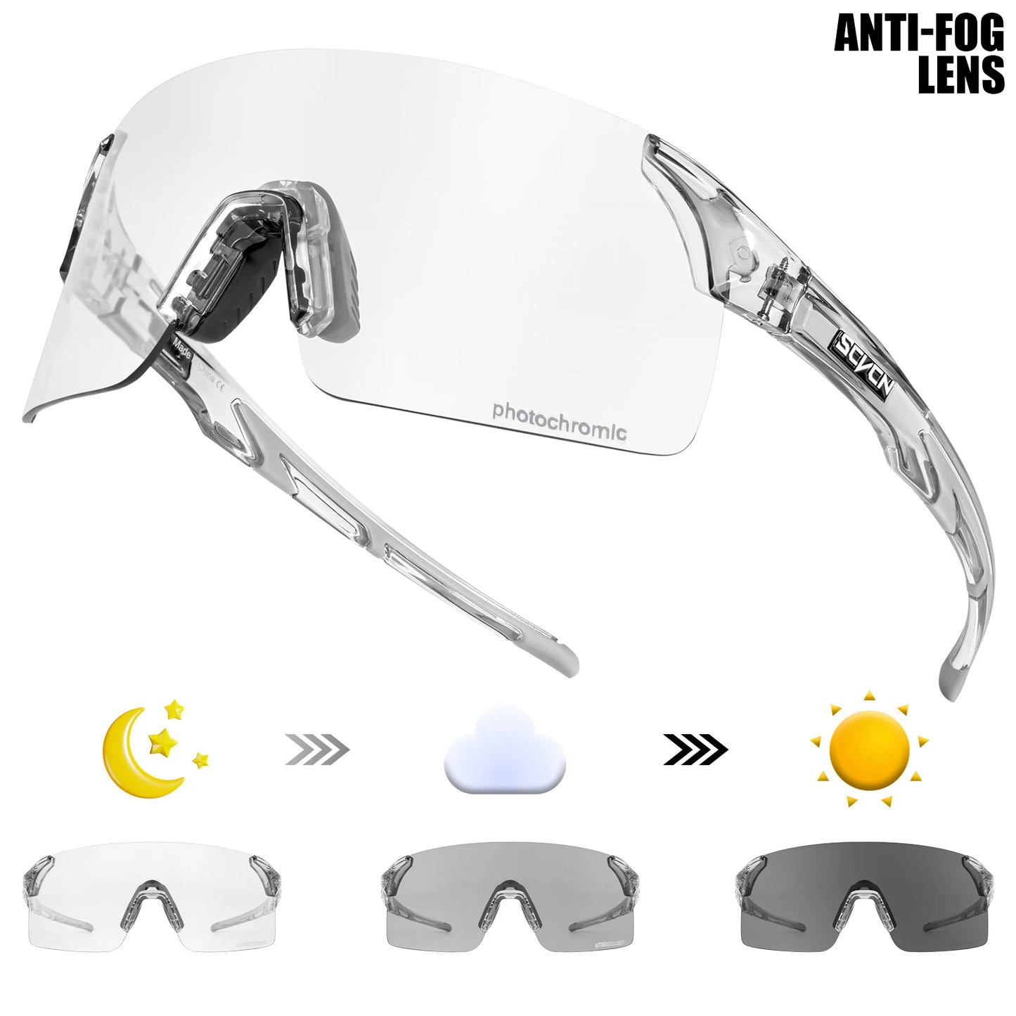 SCVCN New MTB Anti Fog Photochromic Sunglasses Men Outdoor Anti-fog Cycling Glasses Bicycle Women Bike MTB UV400 Sports Eyewear