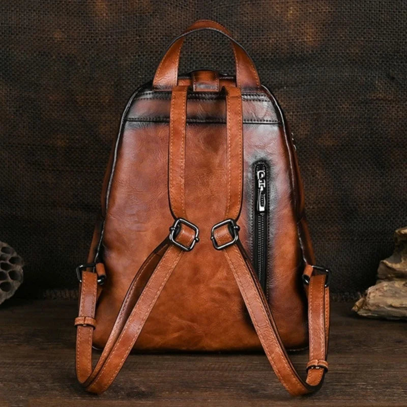 MOTAORA Vintage Large Capacity Backpack For School Teenagers Girls Women Leather Bag 2025 New Totem Embossed Travel Backpacks