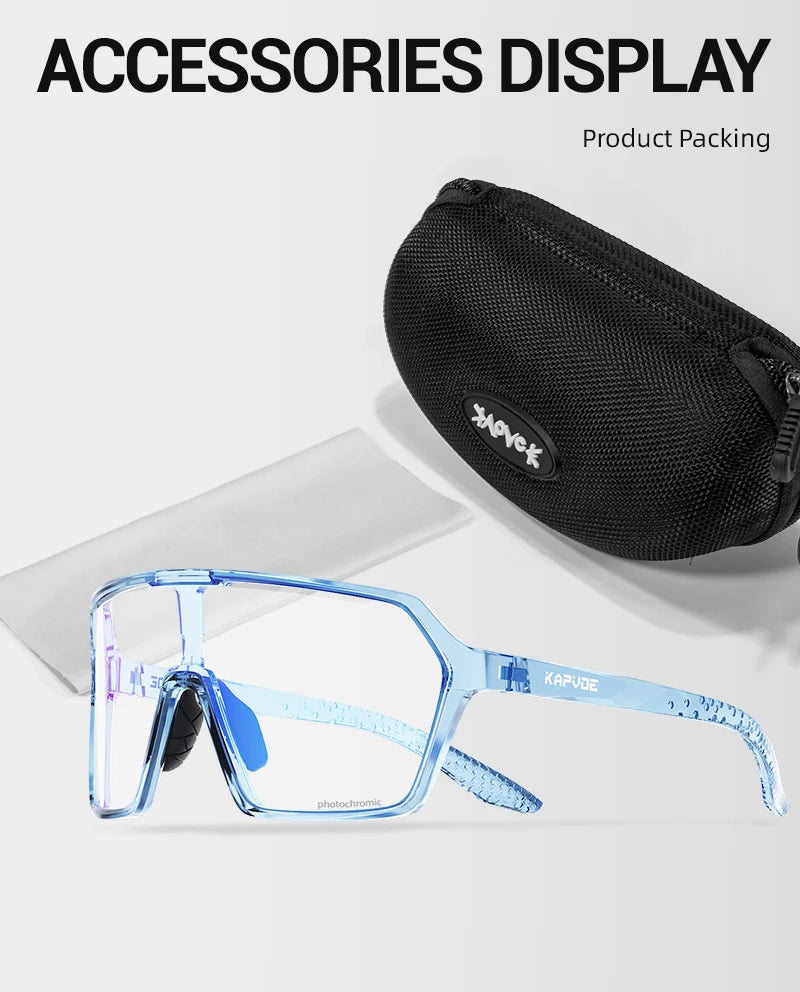 Kapvoe Photochromic Cycling Glasses Baseball Sunglasses UV400 MTB Mountain Bike Transition Bicycle for Women Sports Eyewear