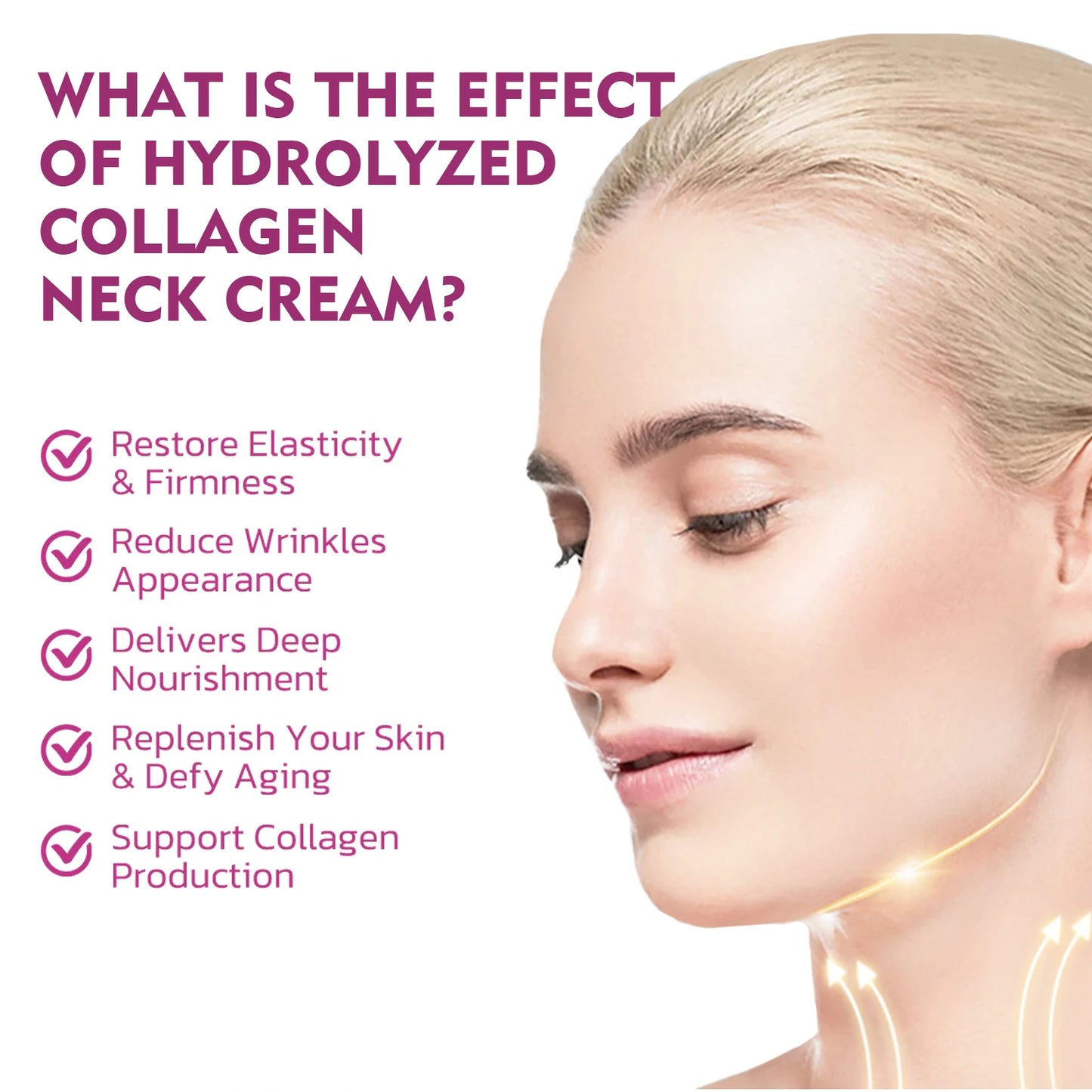 Hydrolyzed Collagen Neck Cream Eliminate Neck Fine Lines Firming Lifting Neck Remove Double Chin Rejuvenation Cream SkinCare