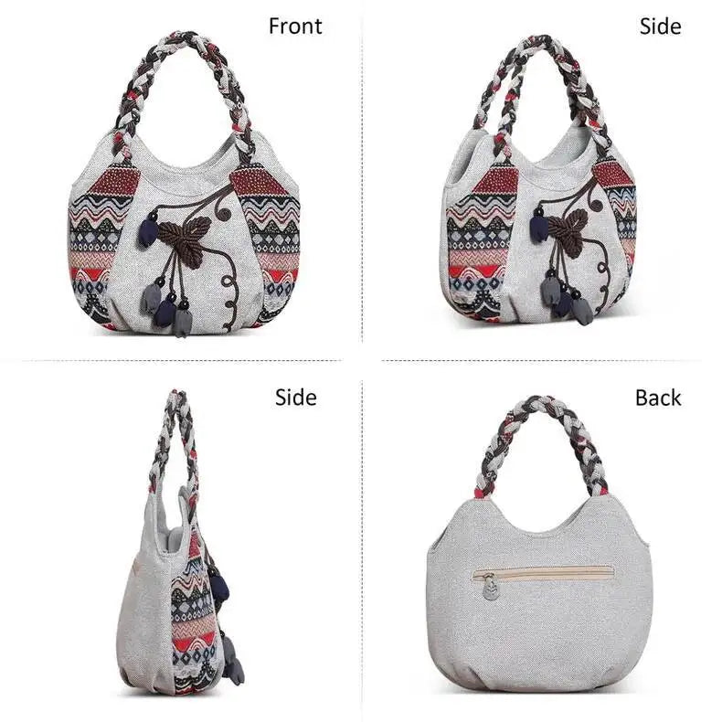 MOTAORA Women Handbags Vintage Canvas Bag Ladies Canvas Handbag Casual 2025 Woven Small Handbag Fabric Gout Craft Female Handbag