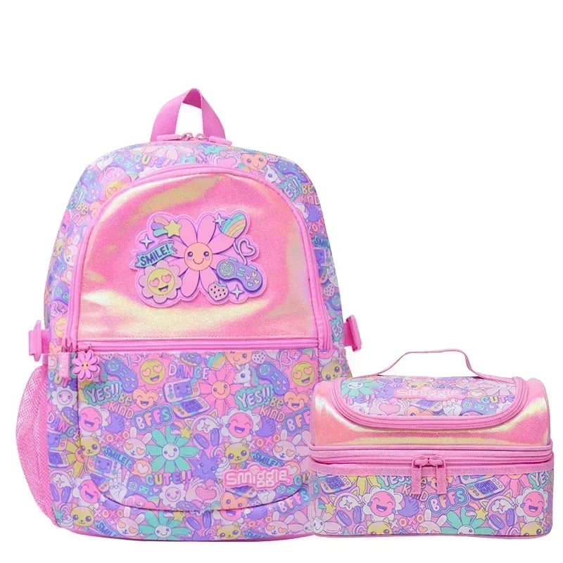 Genuine Australia Smiggle Backpack Pink Sunflower School Bag Cartoon Series Anime Backpack Student Gift Separate Purchases