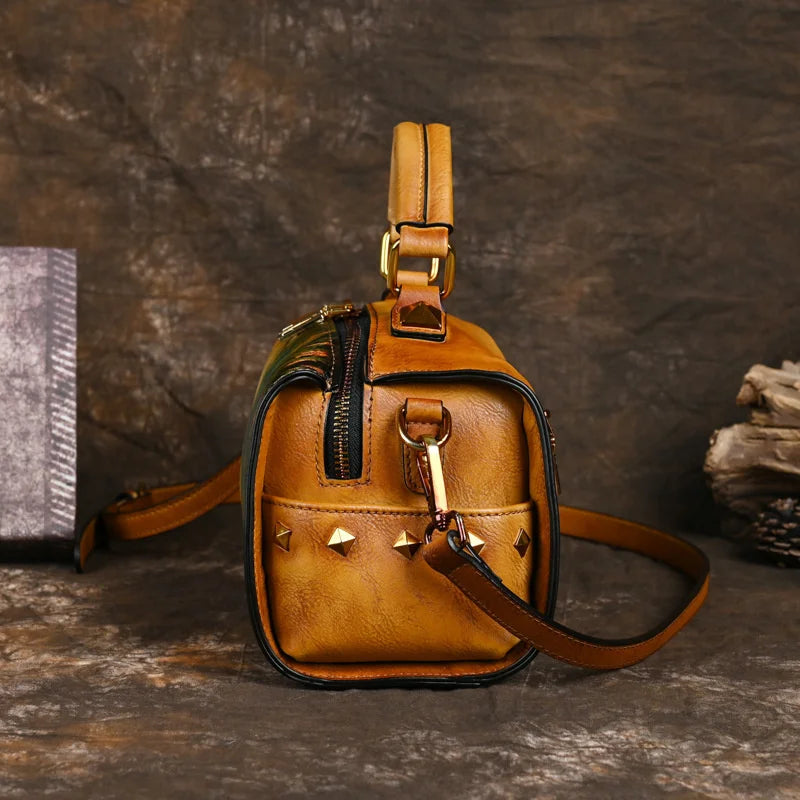 MOTAORA Vintage Women Luxury Leather Handbag For Female Bag Luxury Designer Hand Drawn Cartoon Pattern Ladies Shoulder Bags 2025