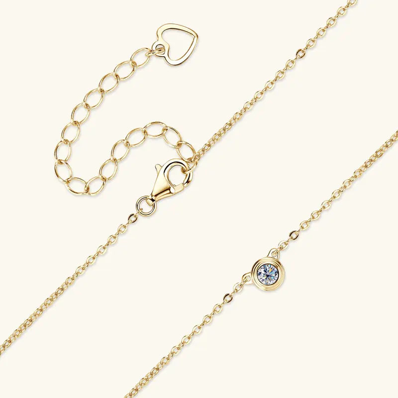 Lnngy 3mm 0.1ct Moissanite Diamond Necklace Bracelet Stud Earring For Women Simple Single Stone Earrings Bracelets Jewelry Set