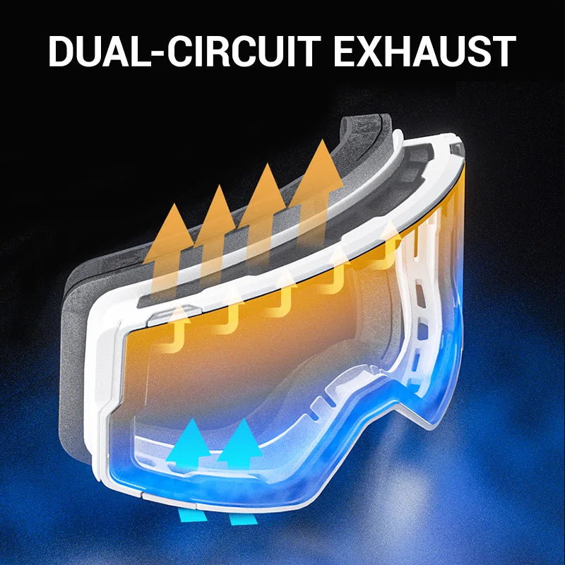 KAPVOE Men Women Double Layers Anti-Fog Ski Goggles Snowmobile Eyewear Outdoor Sport Snow Snowboard Glasses Magnetic Lenses New