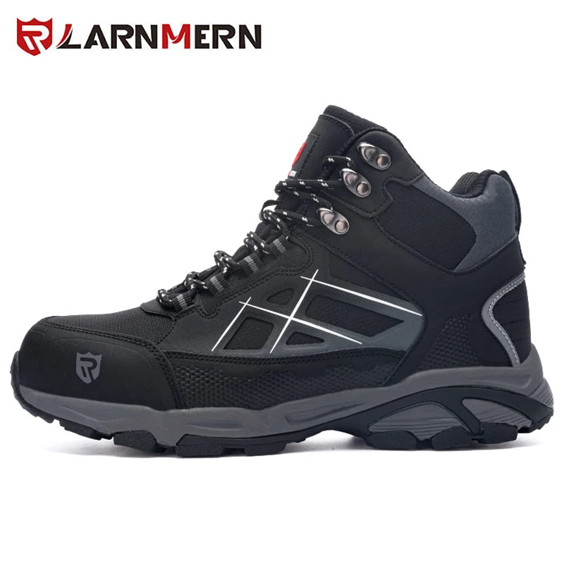 Larnmern Mens Safety Work Boots Steel Toe Shoes Anti-puncture Anti-static Non Slip Protective Boots