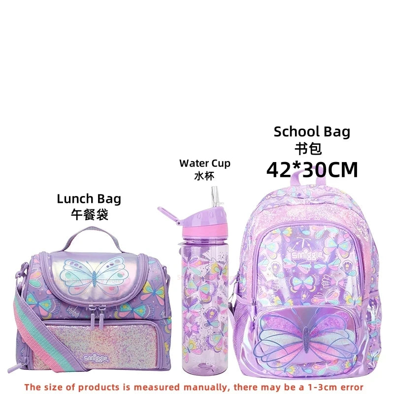Genuine Australia Smiggle Backpack Butterfly School Bag Cartoon Series Anime Backpack Student Gift Separate Purchases