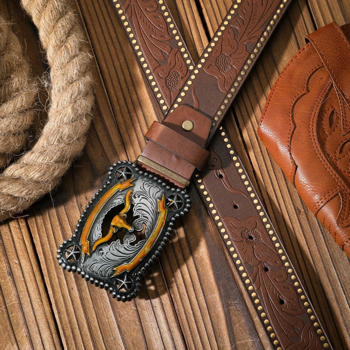 A casual and retro belt, a waist accessory for Western-style clothing, metal buckle, PU belt, suitable for both men and women