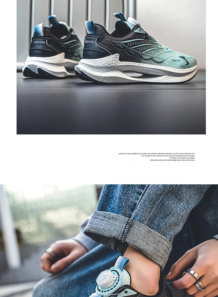 Summer Breathable Casual Sports Shoes for Men, New Fashion Trend, Versatile Breathable Mesh Swivel Buckle Running Shoes, Suitable for Daily Wear in Outdoor Sports