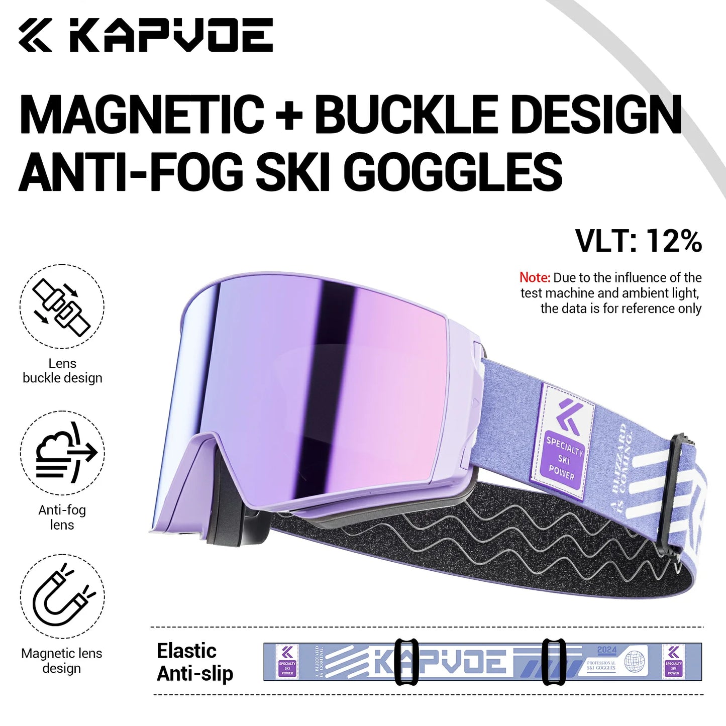 KAPVOE Photochromic Ski Snowboard Mask Goggle Men UV400 Protection Women Glasses Magnetic Attraction Anti-Fog Skiing Goggles