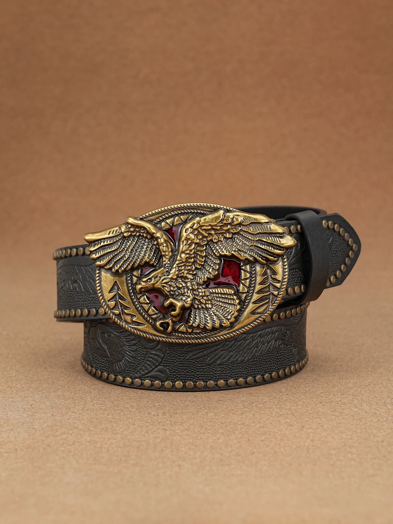 A men's and women's casual retro belt Western style! PU leather belt with metal buckle, suitable for daily work wear