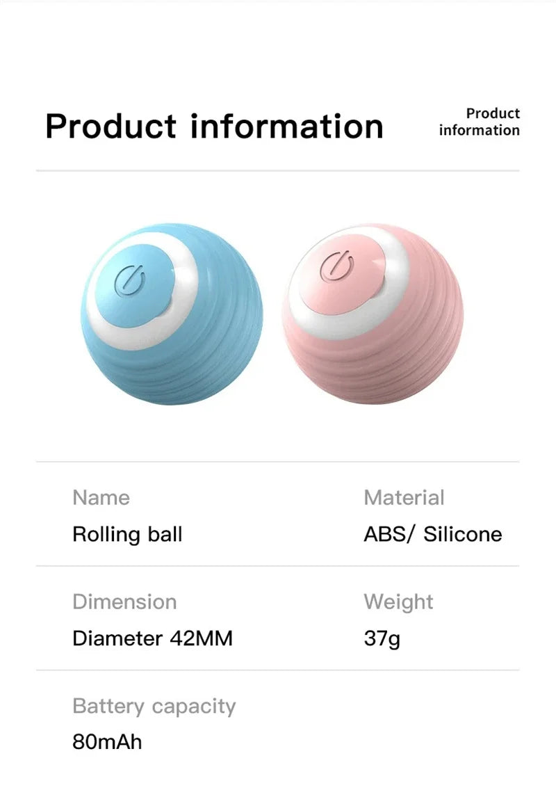 Cat Interactive Ball Training Self-moving Kitten Electric Cat Ball Toys Electronic Automatic Rolling Magic Ball Toys for Cat
