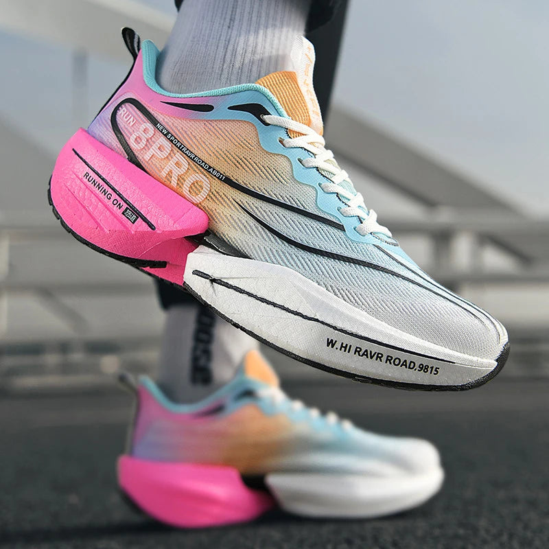 Marathon Full Palm Carbon Plate Sports Running Shoes Men Breathable Lightweight Women Comfortable Anti Slip Speciality Sneakers