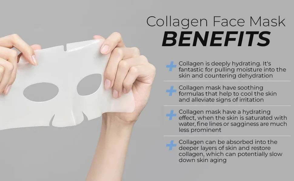 Deep Collagen Anti Wrinkle Lifting Mask Collagen Face Mask Overnight, Deep Collagen Mask for Lifting Firming Moisturizing(5Pack)