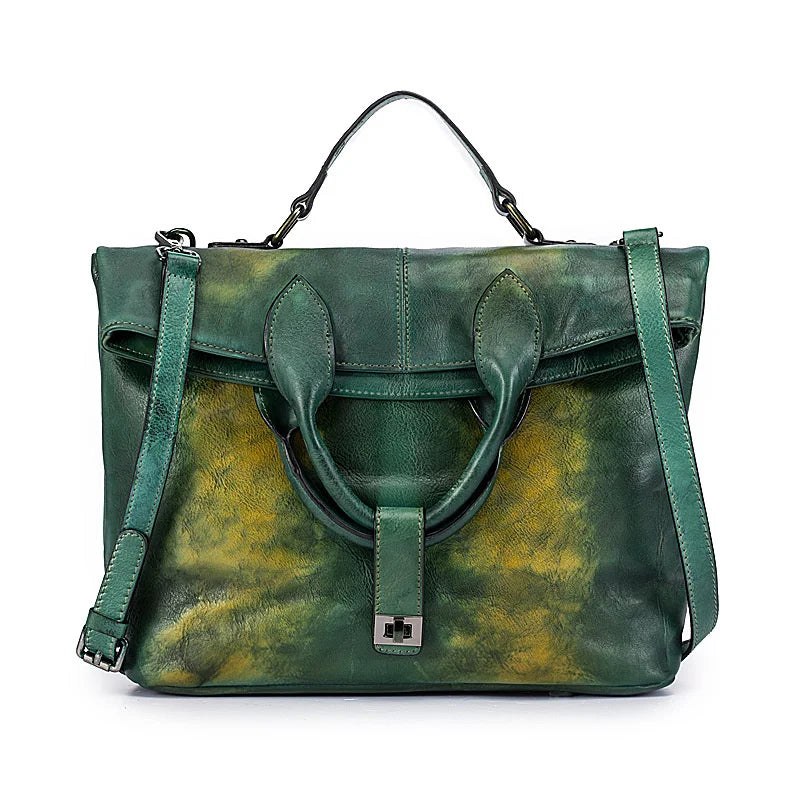 MOTAORA Retro Trendy Leather Women's Shoulder Bag Fashion Style Female Big Bag Crossbody Handbag Vintage Briefcase Messenger Bag