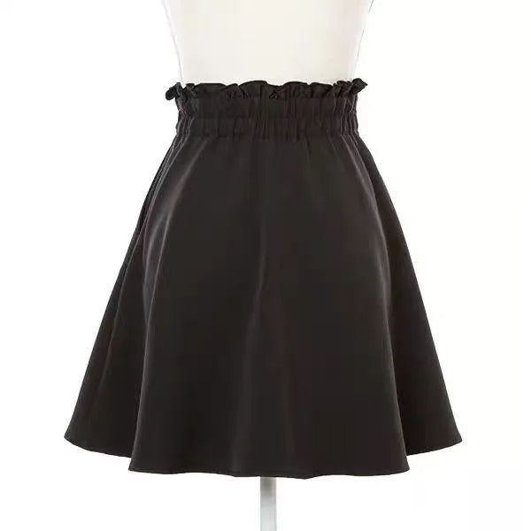 2025 Y2k Aesthetic Harajuku Style Sweet Girl High Waist Mini Bandage Skirt Slim Women Solid Streetwear Gothic Jk Saia Feminina