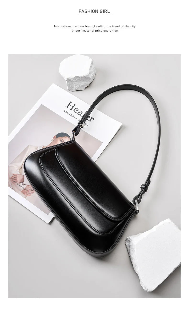 YANATARI underarm cowhide Genuine leather handbags women vintage shoulder bag female luxury bags womens high quality 2025