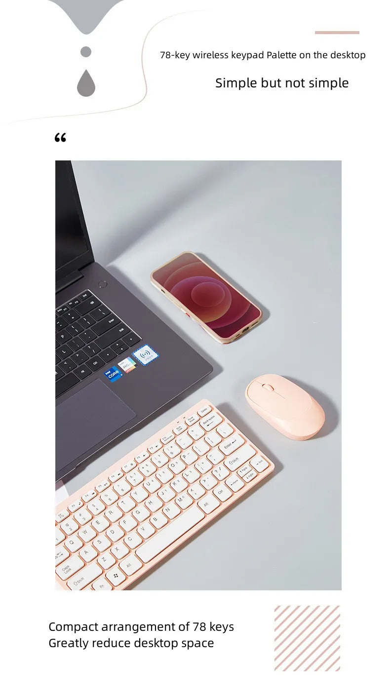 2.4G Wireless Keyboard and Mouse Protable Mini Keyboard Mouse Combo Set For Notebook Laptop Mac Desktop PC Computer Smart TV PS4